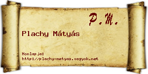 Plachy Mátyás névjegykártya