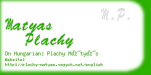 matyas plachy business card